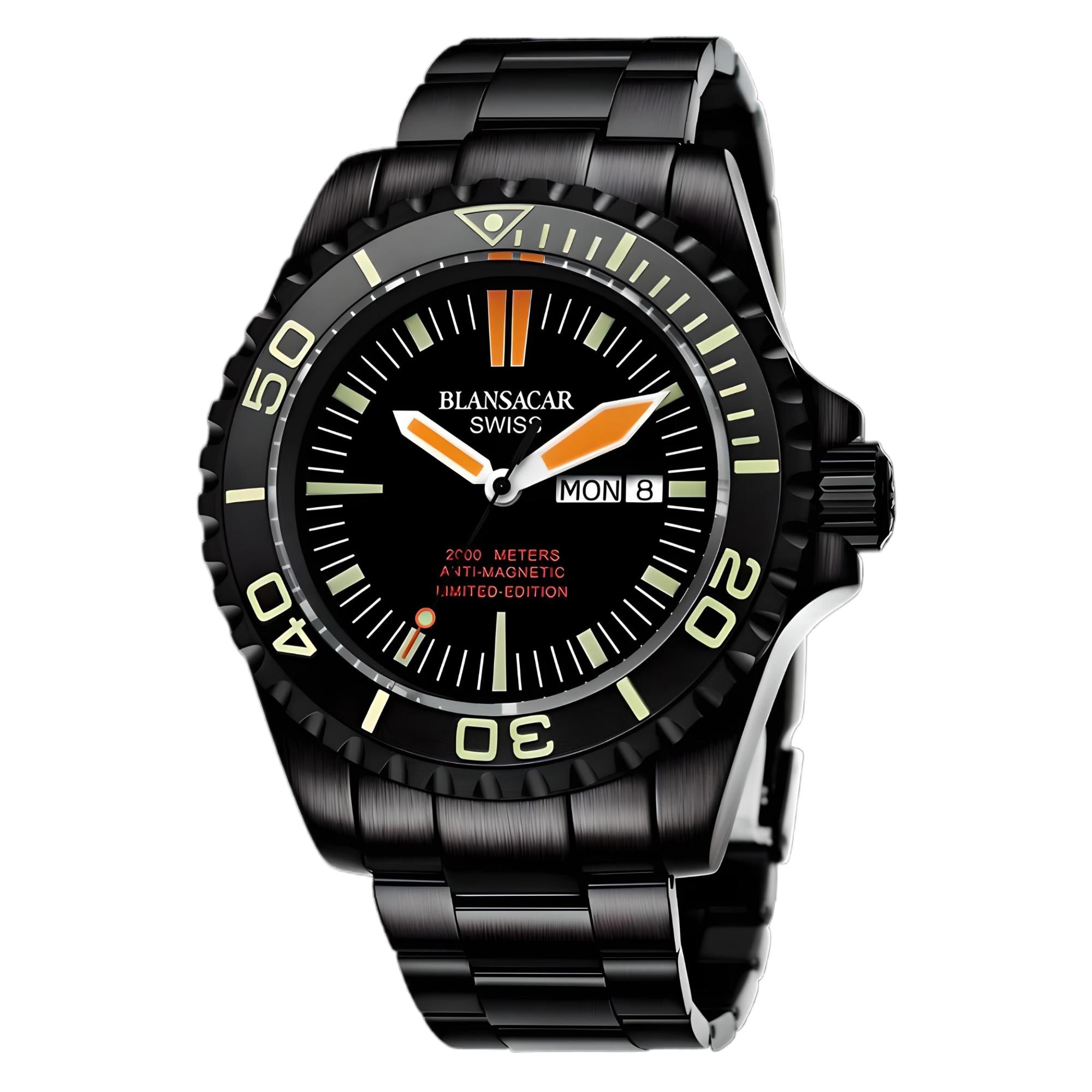 Supersub GUN Blansacar x Mechanical ft. Supersub Limited Edition of 999 Pieces Men Casual Formal Round Diver 2000m Water Resistant Watch Watch Club Pte Ltd