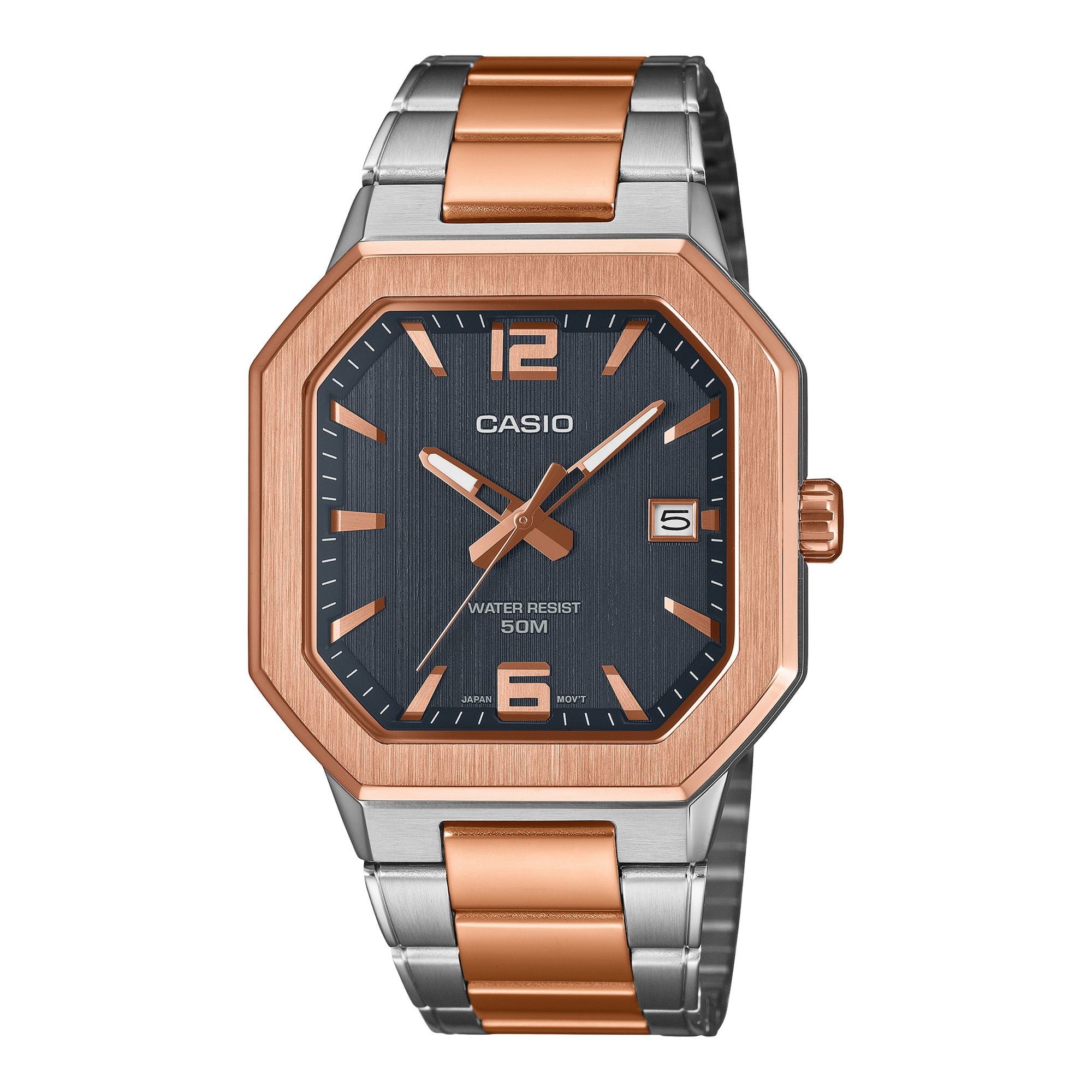 MTP-B195RG-2A Casio General x Analog ft. Sleek Angular Men Formal ...
