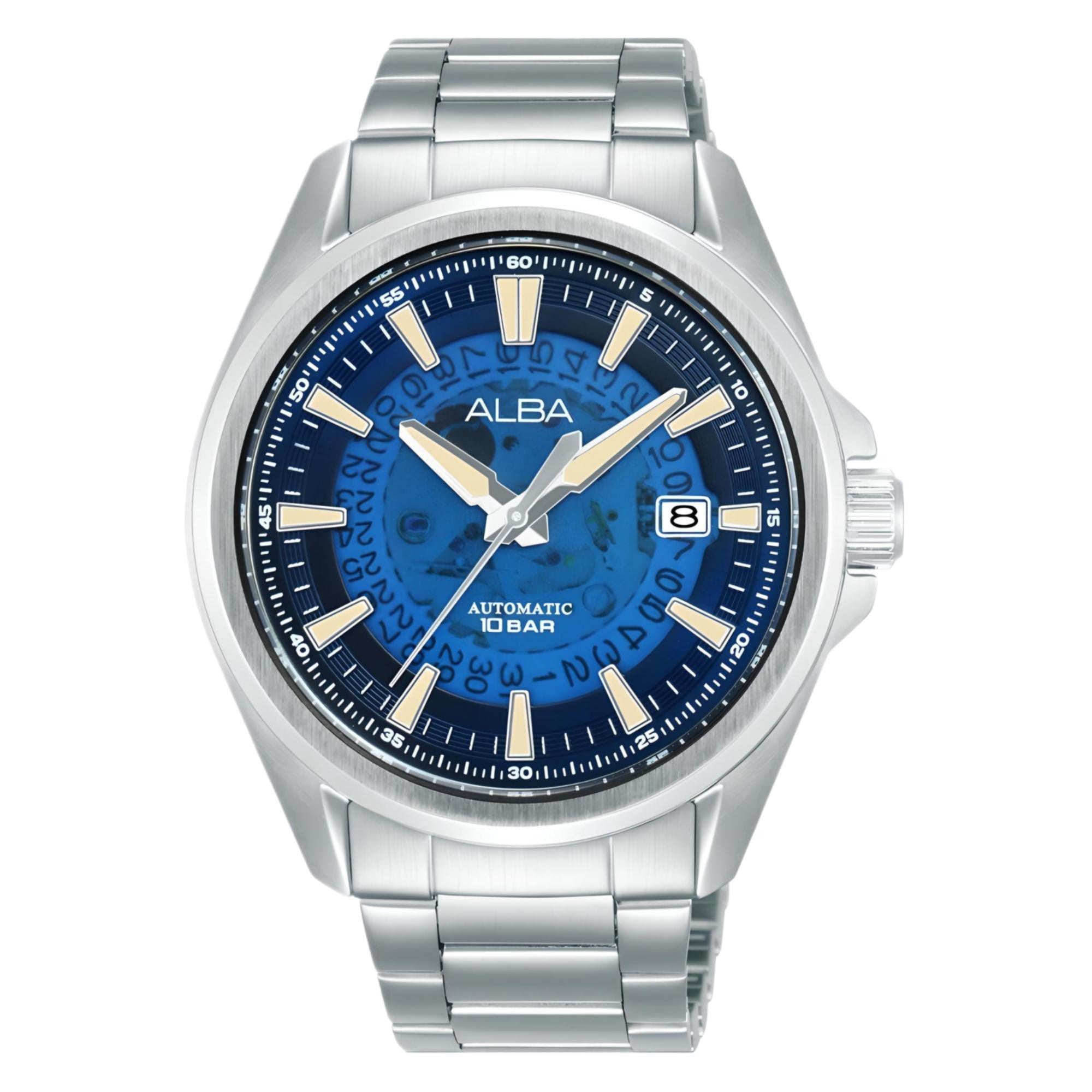 Alba Skeleton AU4029X Alba Mechanical x Analog ft. Skeleton Men Casual Formal Round ...
